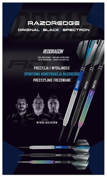 RED DRAGON Razor Edge, черный, 20 г — набор из 3 вольфрамовых дротиков