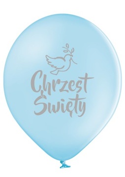 Balony lateksowe Chrzest Święty błękit srebro 6szt