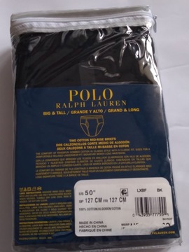 POLO RALPH LAUREN SLIPY MĘSKIE W 50 2 PAK CZARNE