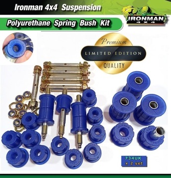 Ironman 734UK x2 + śruby, tuleje resorów, polibusze Suzuki Samurai, SJ HIT!