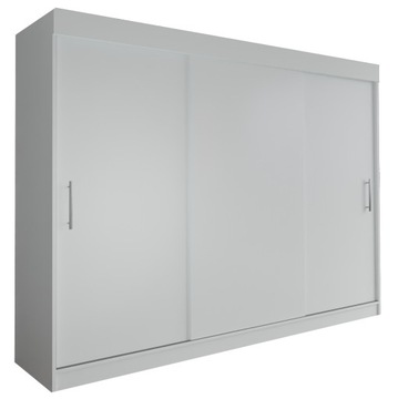 SZAFA MILAN - 3D 180 CM - BIAŁA - garderoba trzydrzwiowa z uchwytem