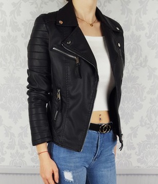 # Женская кожаная куртка Ramoneska Locks Biker Black #