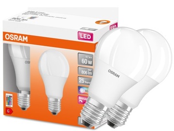 OSRAM LED żarówka RGBW pilot 9.7W = 60W E27 2 szt.