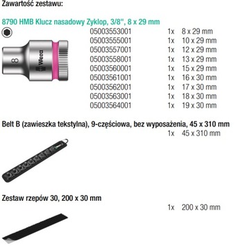 Wera Set of Zyklop 3/8 '' 9CZ 05003973001