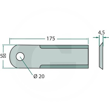 Цепной нож гладкий для соломоизмельчителей ГРАНИТ Лаверда