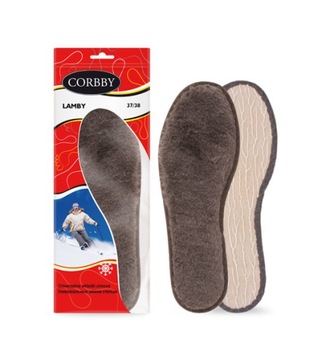 Corbby Wkładki do Obuwia Wełna Owcza Ciepłe r41-42