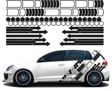 Samolepky na auto Motiv Grafiky 4 listy Barvy