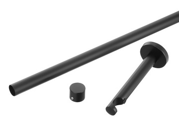 Одинарный карниз МЕТАЛЛ фи19 мм LOFT - 140см Черный матовый