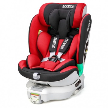 Fotelik samochodowy 9-25 kg ISOFIX obrotowy Sparco czerwony siedzisko R129