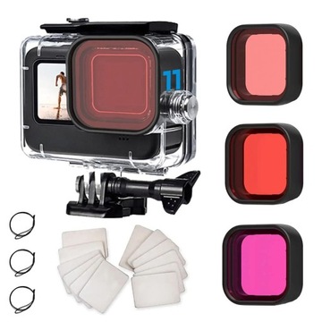 OBUDOWA PODWODNA WODOODPORNA 60M DO KAMER GOPRO HERO 12 11 10 9 + FILTR