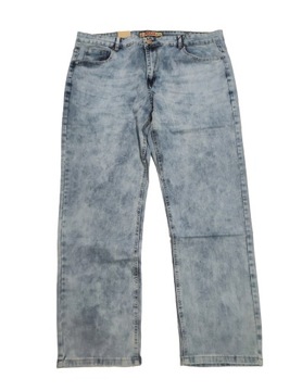 6XL Big Men Duże Wycierane Cienkie Spodnie Jeans Strecz Pas 122cm