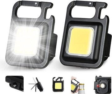 MOCNA MINI LATARKA LED KIESZONKOWA MOCNA METALOWA + BRELOK MAGNES PODSTAWKA