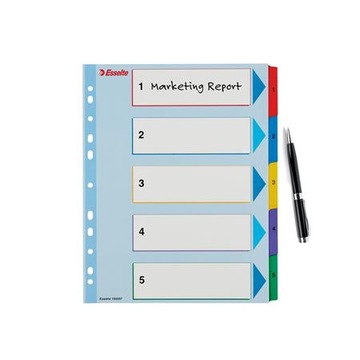 Przekładki kartonowe numeryczne A4+ 1-5 kart mix