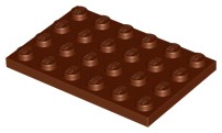 LEGO Płytka - plate 4x6 (3032) rudo brązowa 2szt