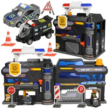 ИНТЕРАКТИВНЫЙ ПОЛИЦЕЙСКИЙ УЧАСТОК СВЕТОДИОДНАЯ ПОЛИЦЕЙСКАЯ ПАРКОВКА +2 МАШИНЫ