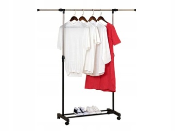 ШКАФ НА КОЛЕСАХ, ВЕШАЛКА ДЛЯ ОДЕЖДЫ, ОБУВИ, РЕГУЛИРУЕМАЯ, ТОЛСТЫЕ ТРУБКИ