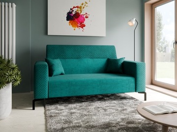 Sofa dwuosobowa Rico, kanapa nierozkładana na wysokich nóżkach