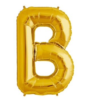 ZŁOTY BALON W KSZTAŁCIE LITER 40 CM ZŁOTA LITERA B