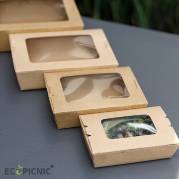 Lunch box JEDNORAZOWY papierowy 1600ml 50szt na ciasto słodycze oraz obiady