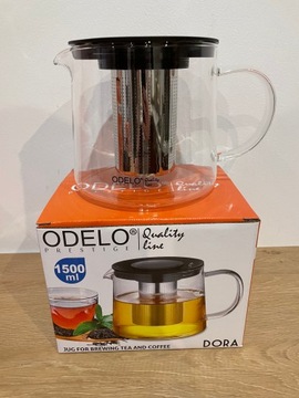 DZBANEK SZKLANY Z ZAPARZACZEM KAWA HERBATA 1500ml