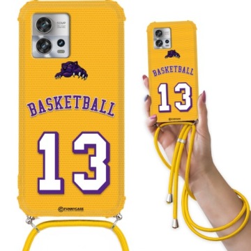 Pouzdro Crossbody Žlutá šňůra Motorola Edge 30 Fusion Basketbal Sport Vzory
