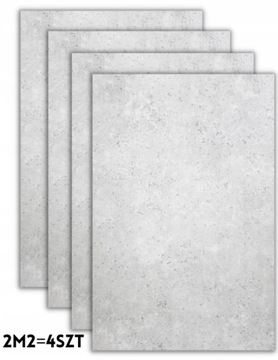 4x Panel ścienny SAMOPRZYLEPNY 100cm x 50cm Beton Architektoniczny 4114XL