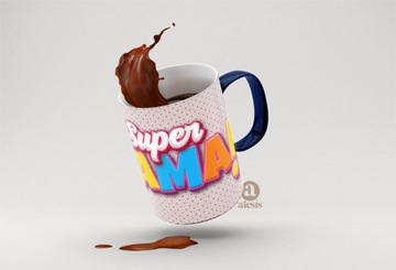 Фотокружка ко Дню матери psd шаблон Супер мама