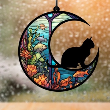 АКРИЛОВЫЙ КУЛОН ПОДВЕСНОЙ ОРНАМЕНТ CAT SUNCATCHER