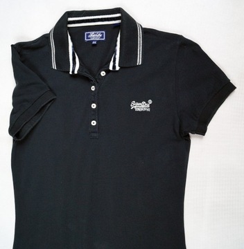 SUPERDRY FIRMOWA CZARNA KOSZULKA POLO - 12