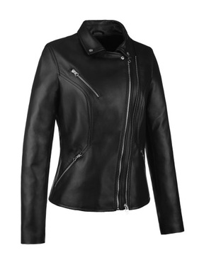 КУРТКА КОЖАНАЯ ЖЕНСКАЯ TOMSKÓR, ЧЕРНАЯ DOROTA S