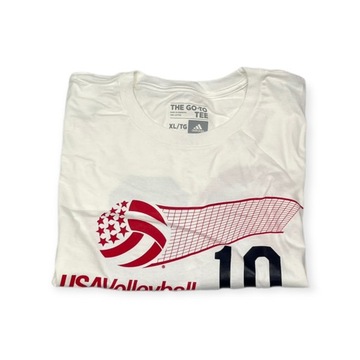 Мужская белая футболка Adidas USA Volleyball 10 XL