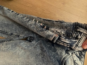 Spodnie jeans kolce River island marmurki 36 s