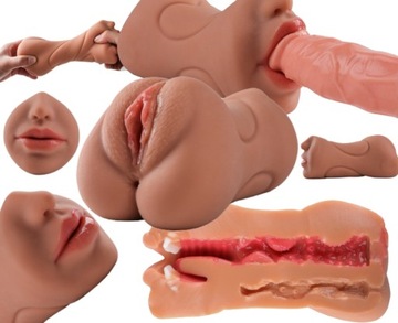 MASTURBATOR DLA MĘŻCZYZN 3W1 SZTUCZNA POCHWA USTA ANUS MĘSKI 19cm ANAL