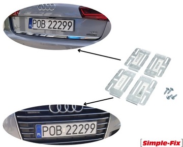 4 шт. Безрамные держатели номерных знаков для автомобилей VW Audi BMW