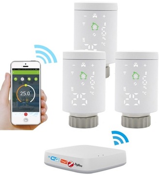 TUYA ZigBee 3 х ТЕРМОСТАТ НА ГОЛОВКЕ + БЛОК УПРАВЛЕНИЯ WIFI