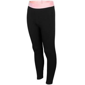 Legginsy dla dziewczynki 4F głęboka czerń HJL22 152cm