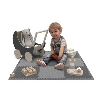 Складной плюшевый развивающий коврик для детей PUZZLE TULANO Gioco 45 Grey