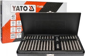 НАКОНЕЧНИКИ ДЛЯ ОТВЕРТКИ YATO TORX С ШЕСТИГРАННОЙ ШПИНКОЙ YT-0400