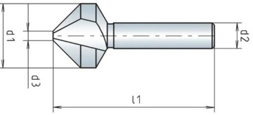 Фреза зенковка, коническая фаска 90*HSSCo 16,5