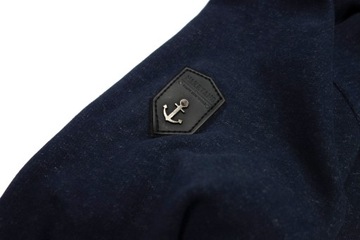 NAKETANO Damska Granatowa Bluza z Kapturem Logo M 38 / L 40