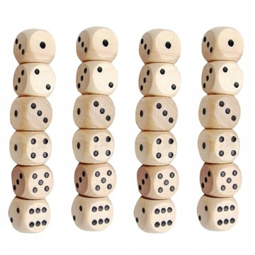 20 sztuk Drewniane kości Praktyczne 16mm Dice Gry