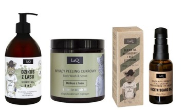 LAQ DZIKUS ZESTAW MĘSKI 3cz ŻEL 500+PEELING+OLEJEK