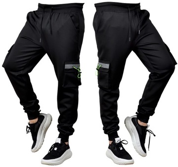 K1115 r XL MĘSKIE BOJÓWKI DRESOWE JOGGERY GŁADKIE