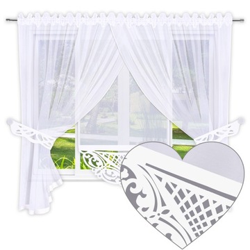 ZESTAW FIRAN WOALOWYCH Z PANELEM AŻUROWYM