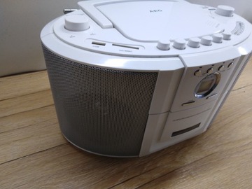 RADIO BOOMBOX AEG CD AUDIO FM/AM KASETA USB SD BIAŁY !