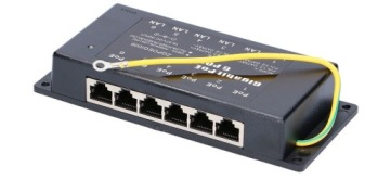 Gigabit PoE Injector 6x 1000Mb/s RJ45 Extralink