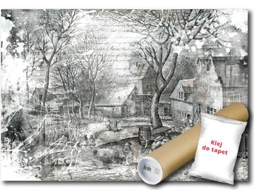 FOTOTAPETA WINYLOWA MIASTO SZKIC RETRO 152x104