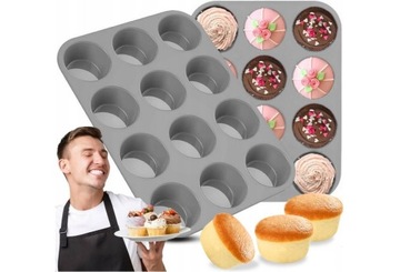 SILIKONOWA FORMA DO PIECZENIA BABECZEK MUFFINEK FOREMKA NA BABECZKI 12 szt