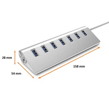 USB-концентратор, разветвитель, порт разветвитель, активная мощность FAST 7X USB 3.0