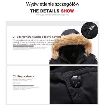 KURTKA MĘSKA ZIMOWA PARKA OCIEPLANA PŁASZCZ PŁASZCZYK R.5XL